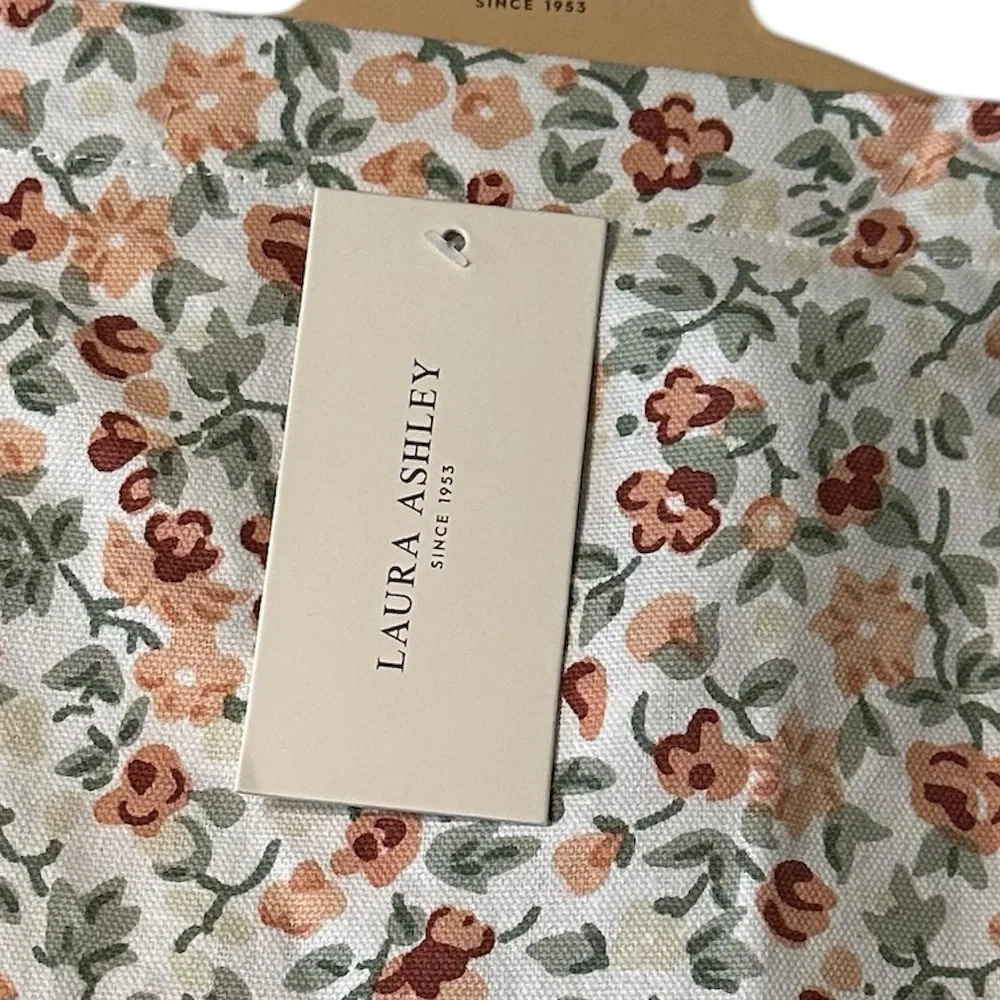 NEW Laura Ashley FLORAL EMOGENE  Terracotta Chef’s Kitchen Apron with Pockets